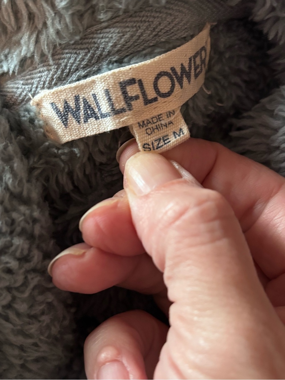 WallFlower Sherpa Hoodie Medium Colorblock Pink Cream Blue Cozy Pullover - Picture 5 of 6